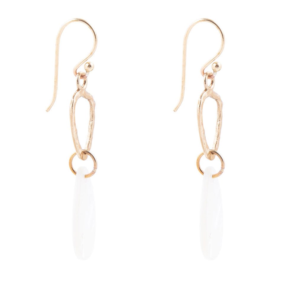 Mother of Pearl and Bronze Drop Earrings Barse Jewelry