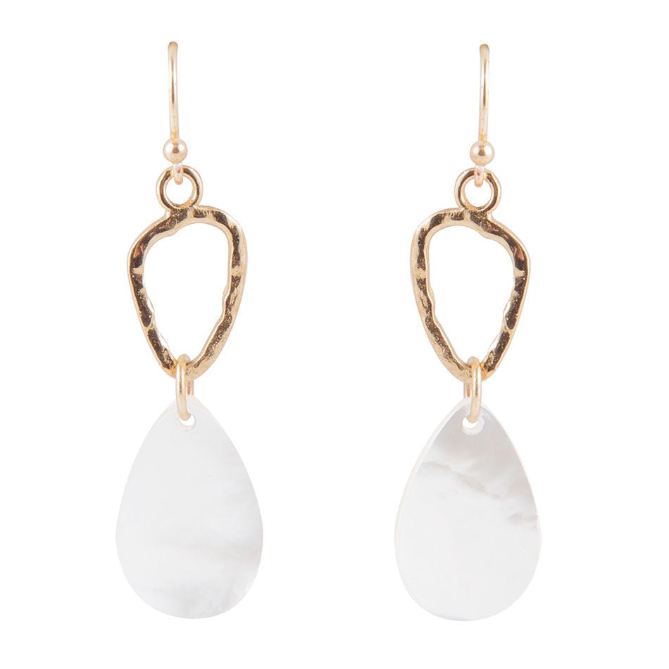 Mother of Pearl and Bronze Drop Earrings Barse Jewelry