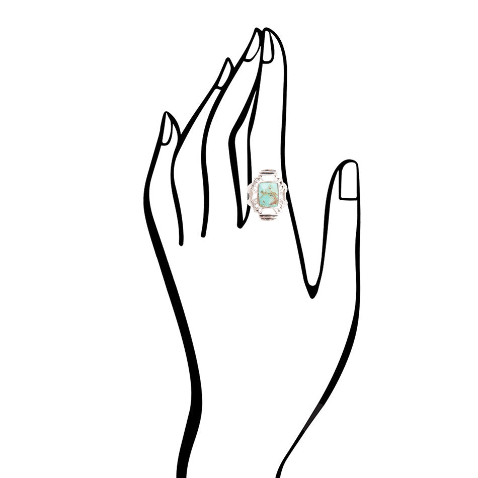 Native Sky Blue Turquoise and Sterling Silver Ring Barse Jewelry