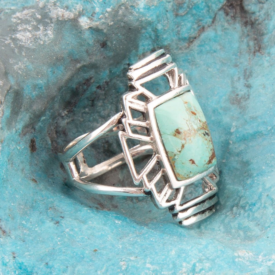 Native Sky Blue Turquoise and Sterling Silver Ring Barse Jewelry