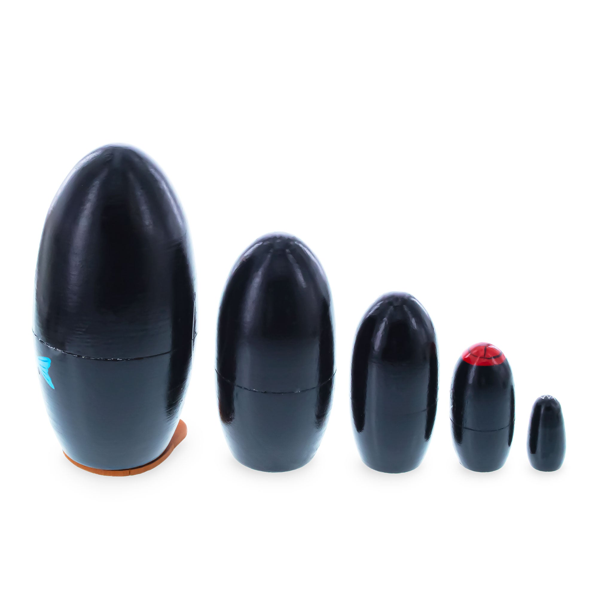 Set of 5 Penguins Wooden Nesting Dolls 5 Inches BestPysanky