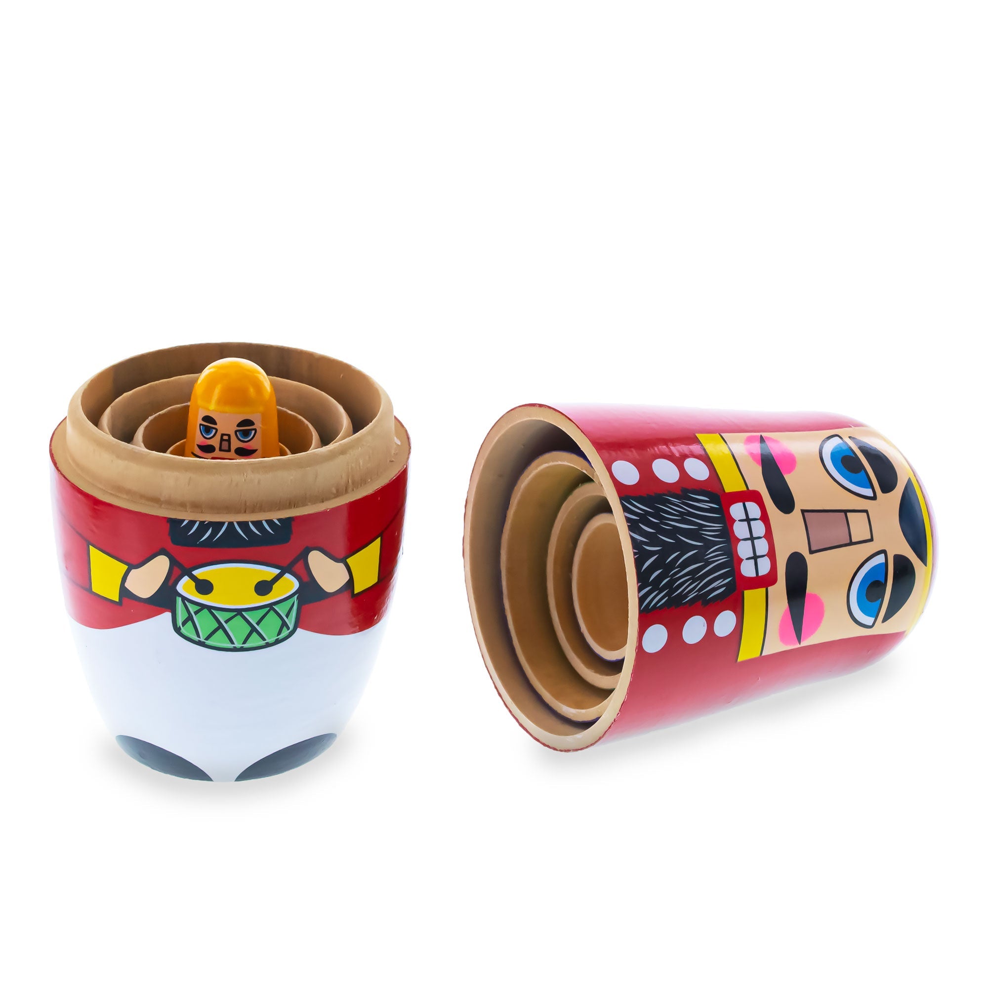 Set of 5 Nutcrackers Wooden Nesting Dolls 5.5 Inches BestPysanky