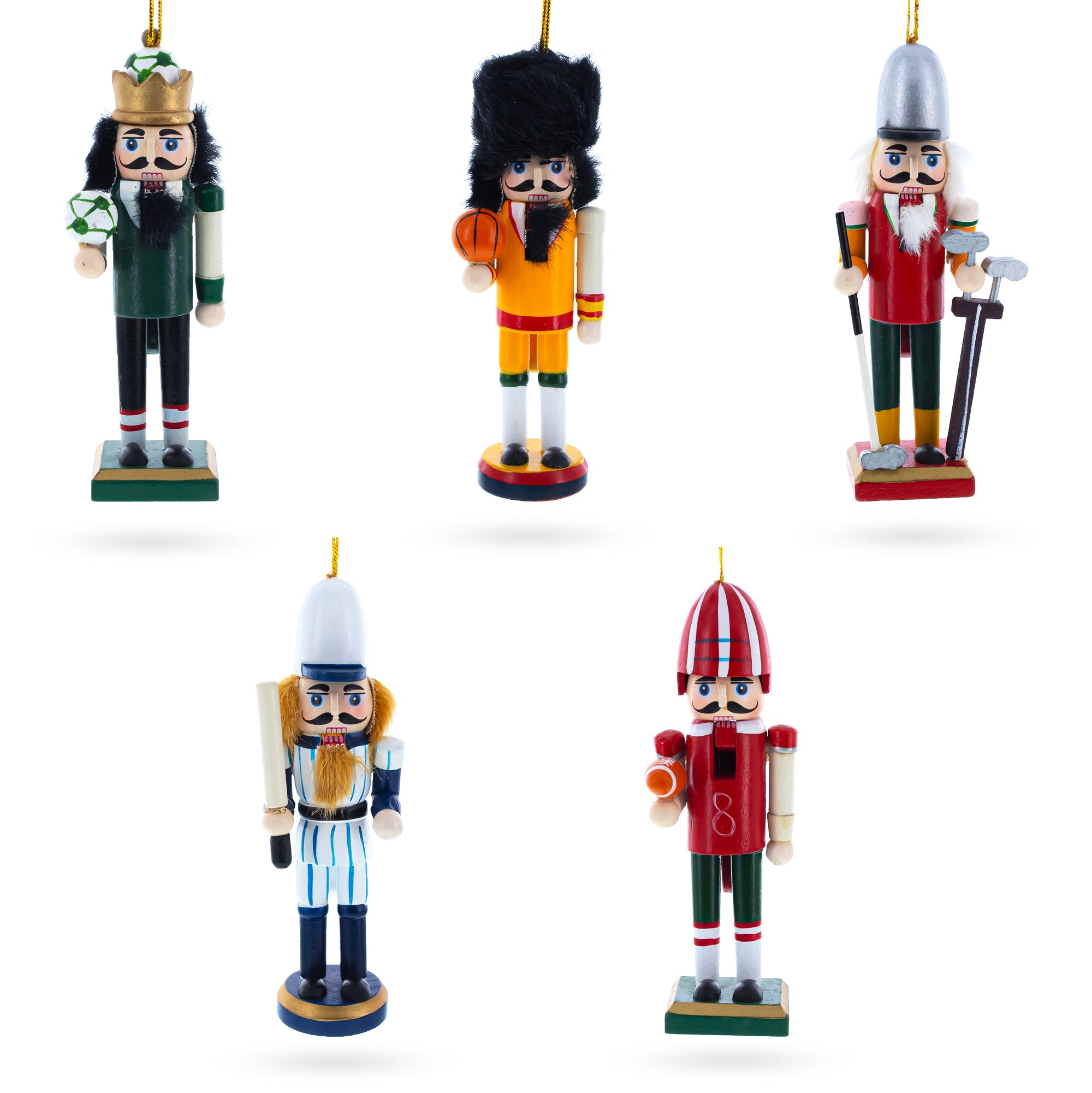 5 Sport Players Nutcrackers: Football, Golfer, Baseball, Basketball, Soccer BestPysanky