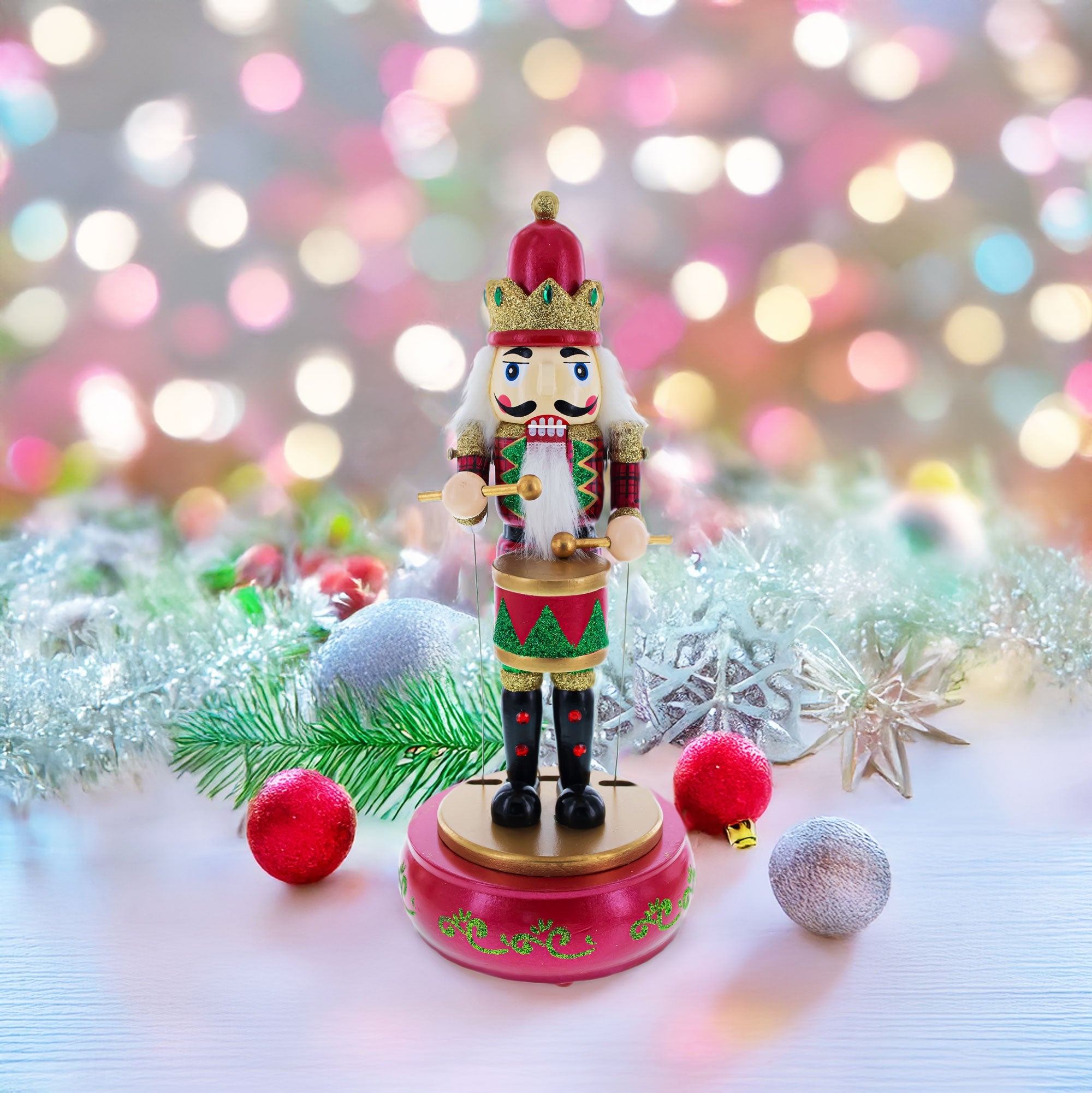Animated Nutcracker the Drummer Musical Figurine 13 Inches BestPysanky