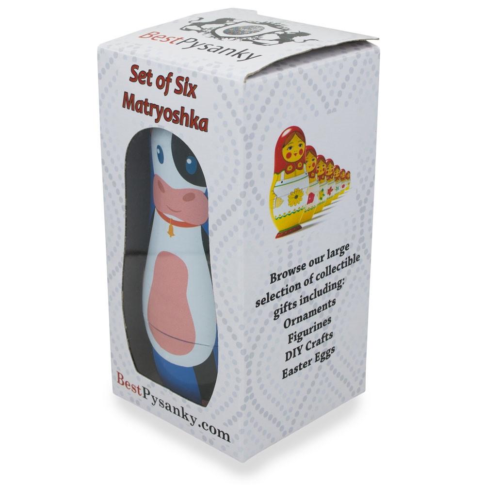 6 Farm Animals Plastic Nesting Dolls Cow, Pig, Chicken, Lamb, Horse & Duck BestPysanky