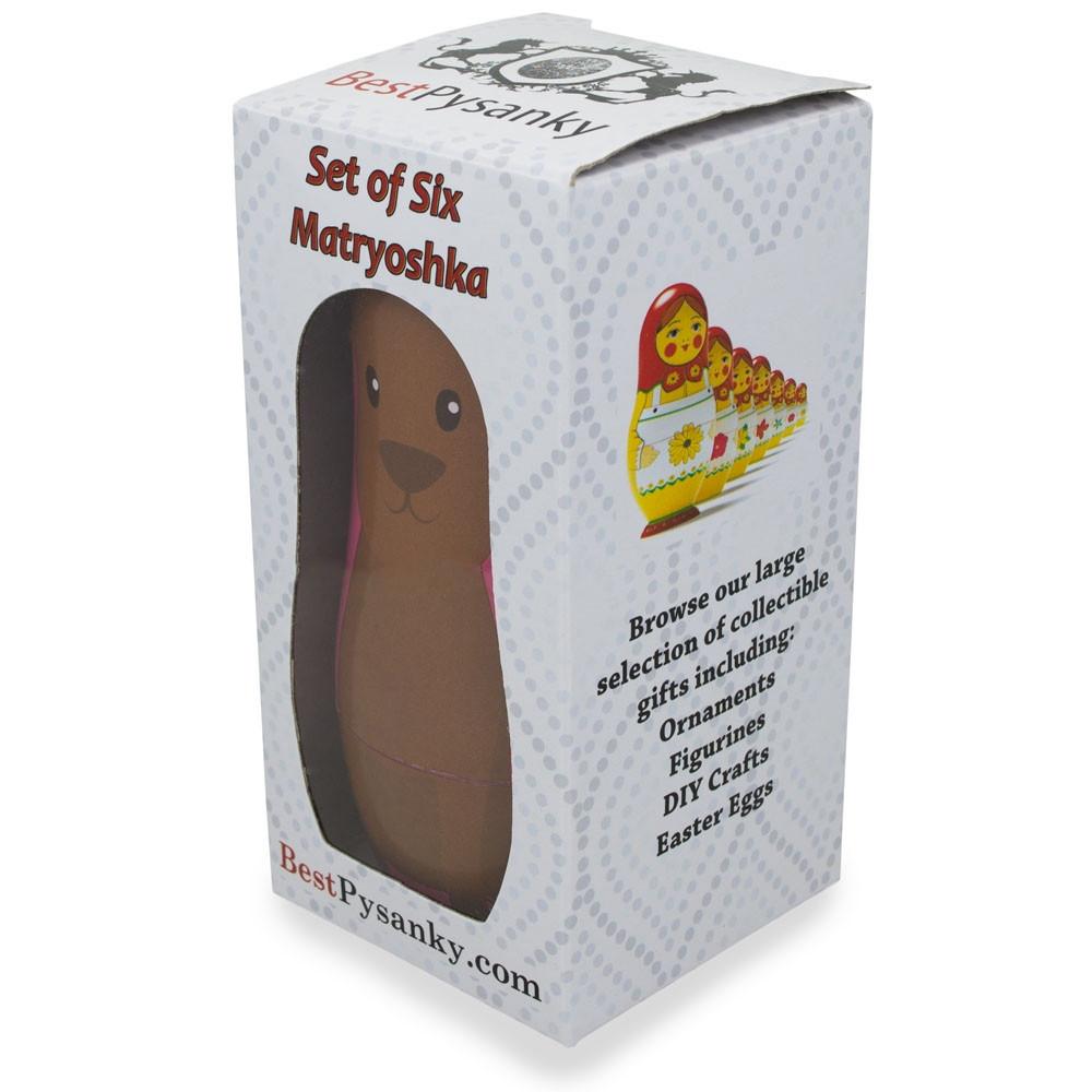 6 Animals: Dog, Cat, Horse, Fish, Chick, Bunny Plastic Nesting Dolls 4.5 Inches BestPysanky