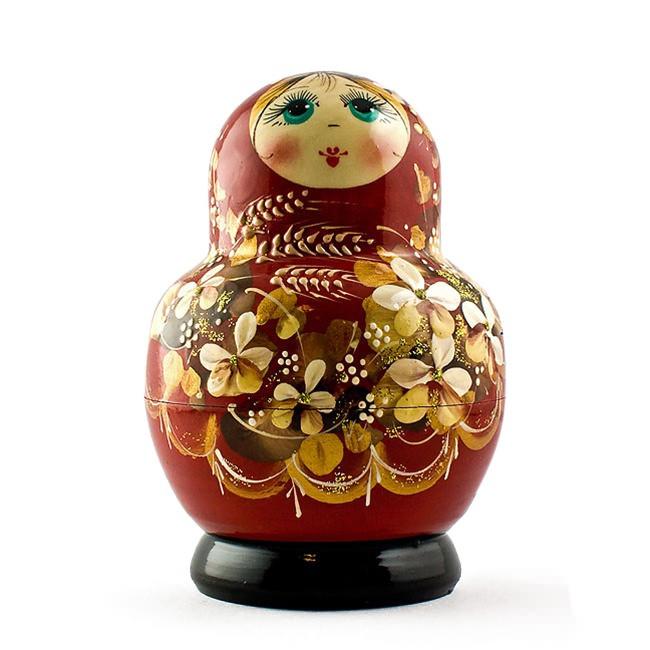 Set of 5 Golden Flowers Nesting Dolls 5 Inches BestPysanky