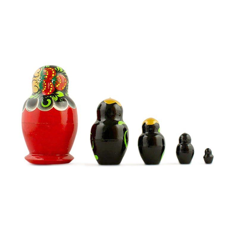 Set of 5 Wooden Nesting Dolls 3.5 Inches