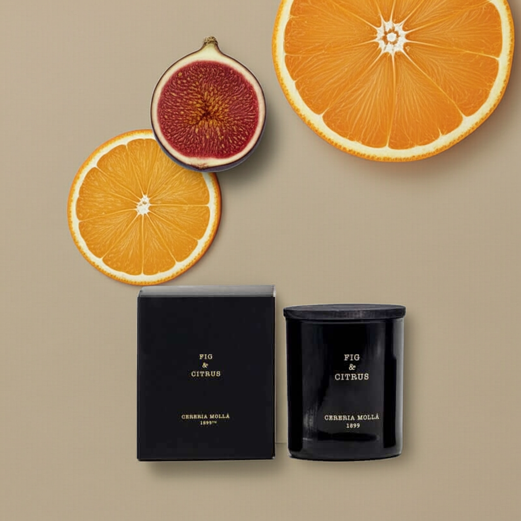 Cereria Molla - Fig & Citrus Black Premium Candle - 8 oz / 230 g - Coastous