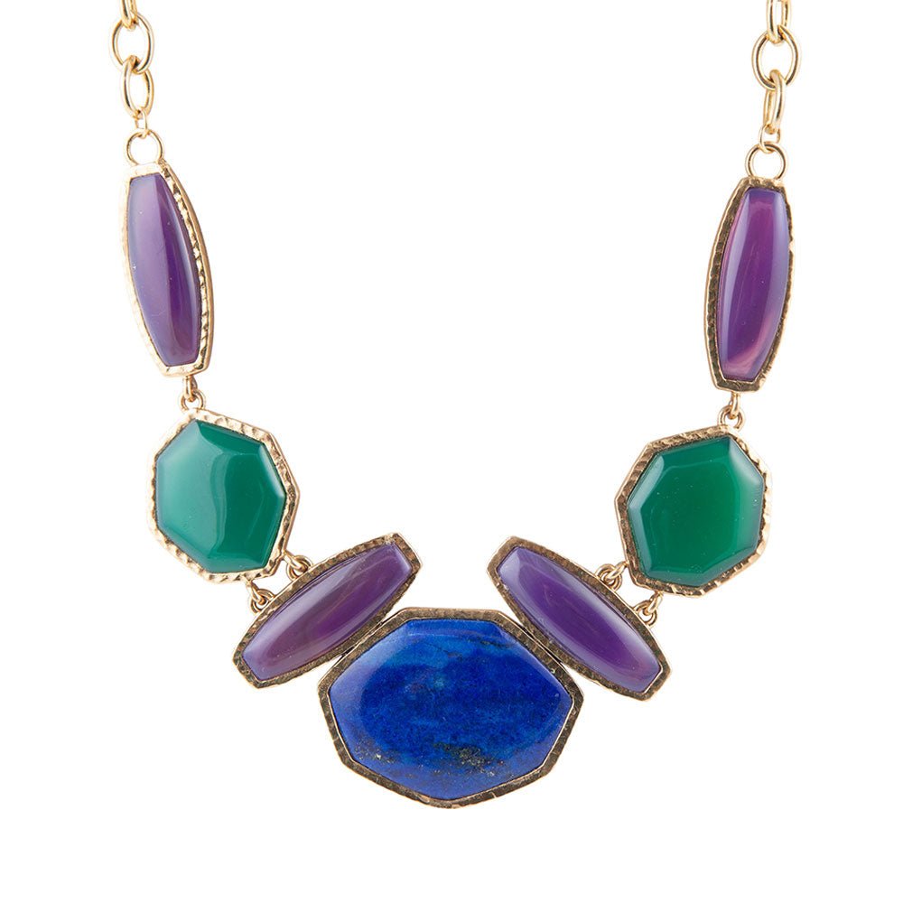 Odyssey Lapis Multi Stone Statement Necklace Barse Jewelry