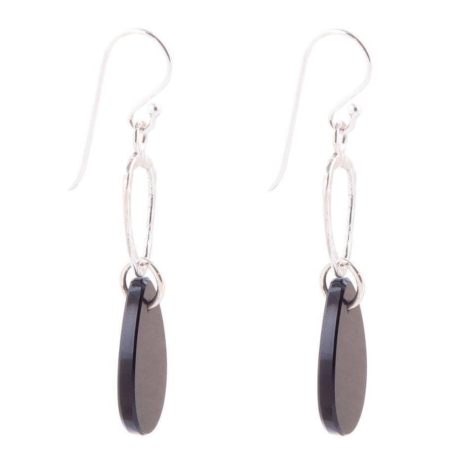 Onyx and Sterling Silver Drop Earrings Barse Jewelry