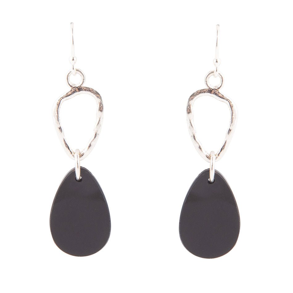 Onyx and Sterling Silver Drop Earrings Barse Jewelry