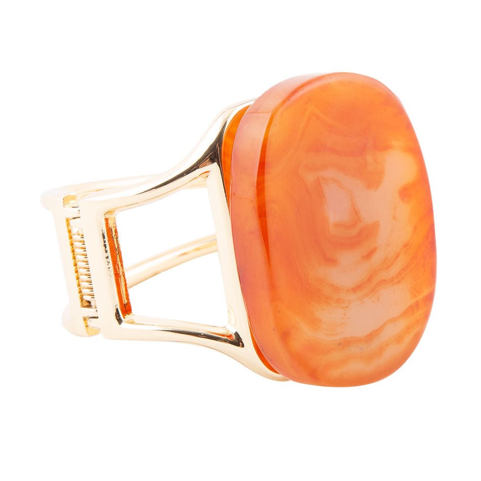 Orange Carnelian Golden Cuff Bracelet Barse Jewelry