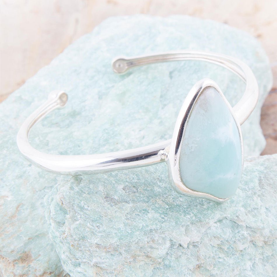 Organic Blue Larimar and Sterling Silver Cuff Bracelet Barse Jewelry