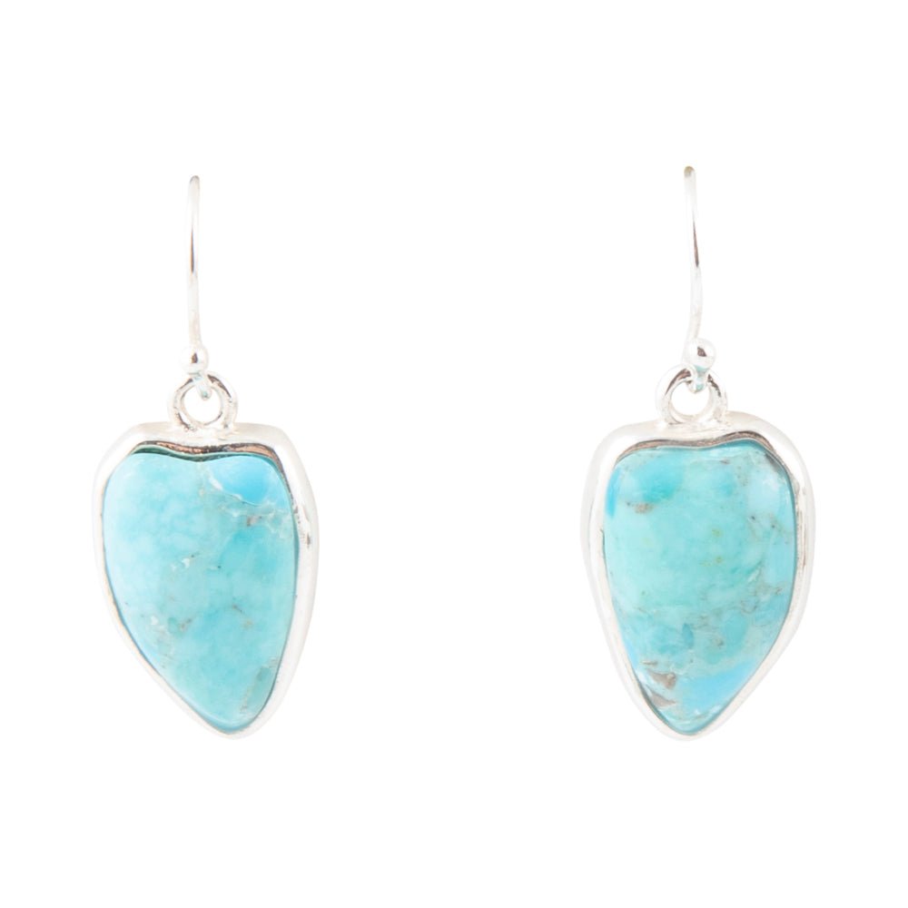 Organic Turquoise and Sterling Silver Drop Earrings Barse Jewelry