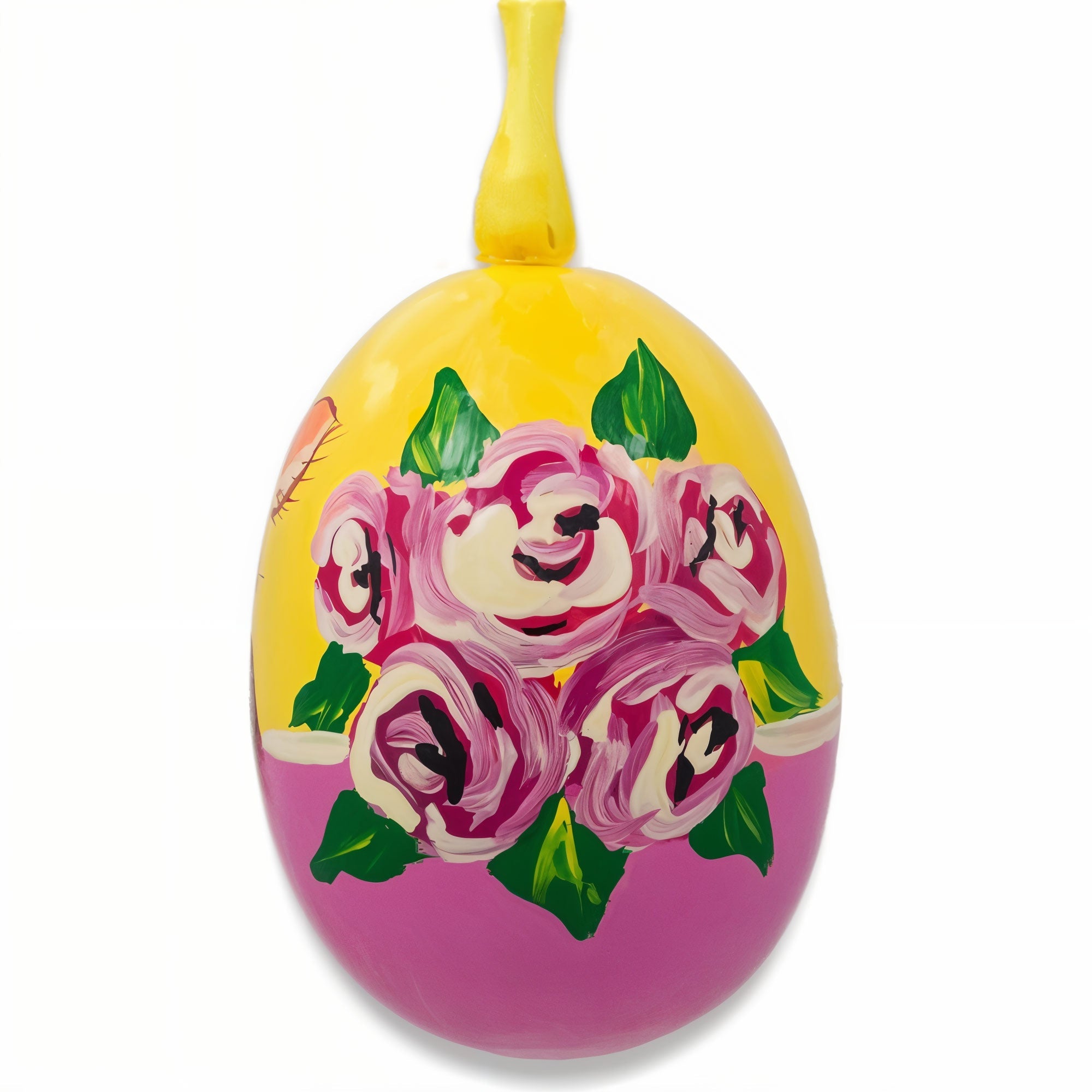 Cat with Balloon and Roses Wooden Christmas Ornament 3 Inches BestPysanky