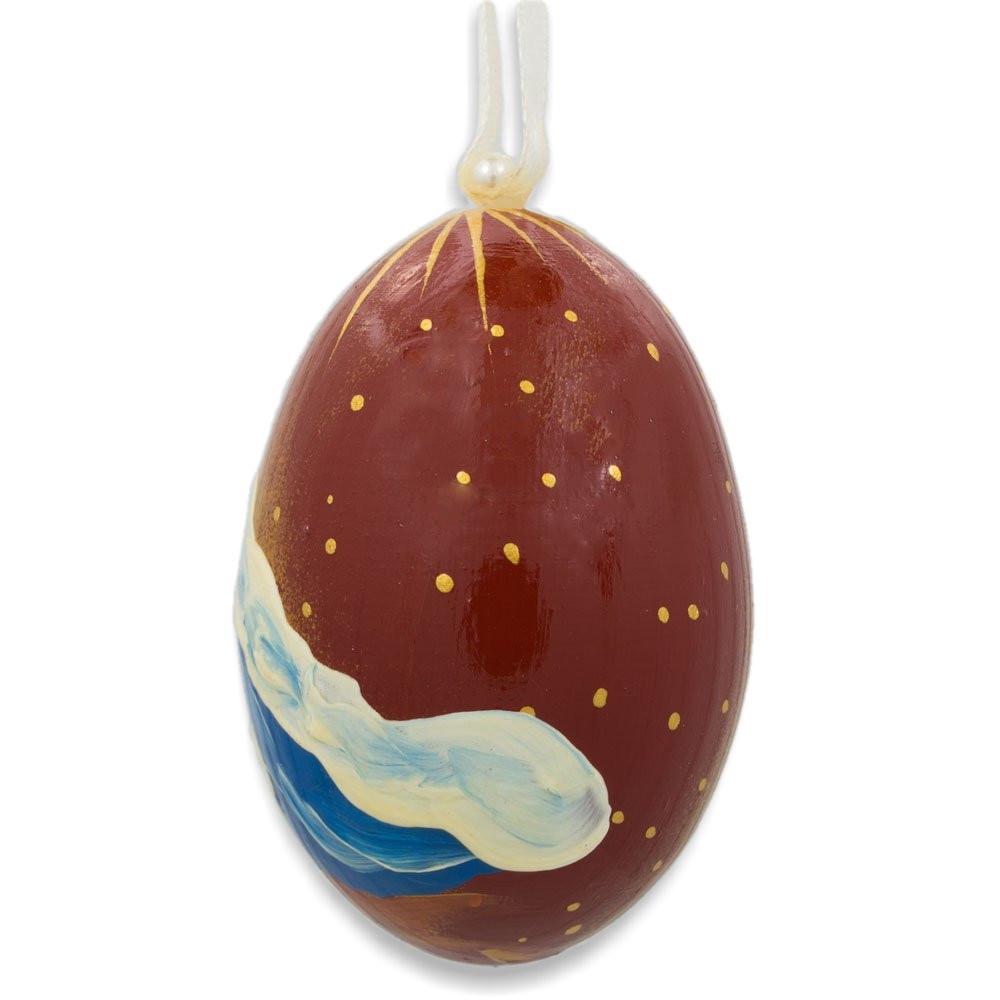 Mary with Joseph Overlooking Jesus Wooden Christmas Ornament 3 Inches BestPysanky