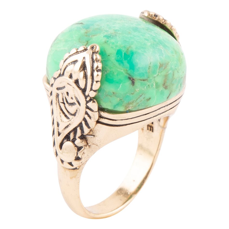 Ornate Lime Turquoise Ring Barse Jewelry