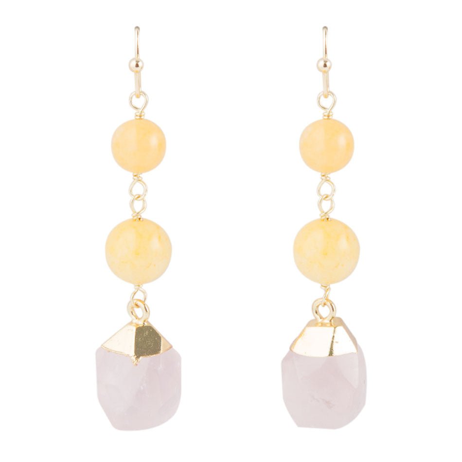 Peaceful Pastel Drop Earrings - Pink & Yellow Barse Jewelry
