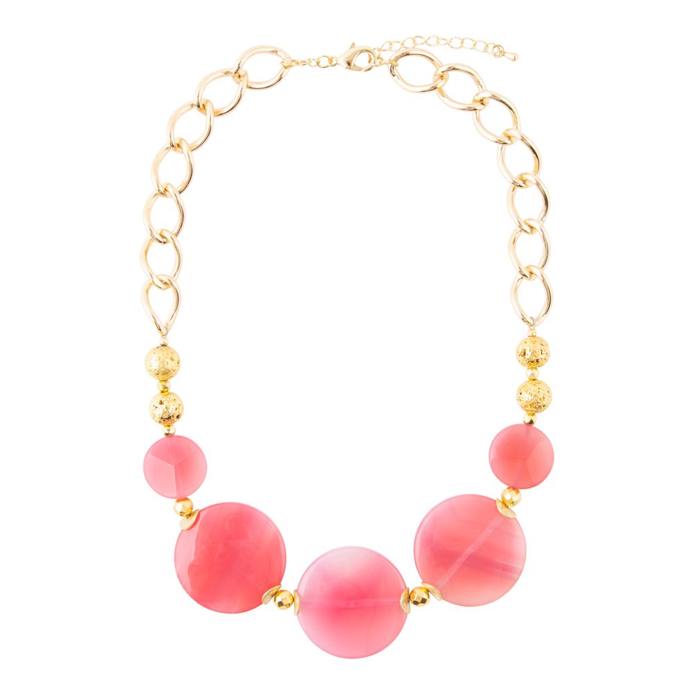 Peony Fuchsia Pink Agate Statement Necklace Barse Jewelry