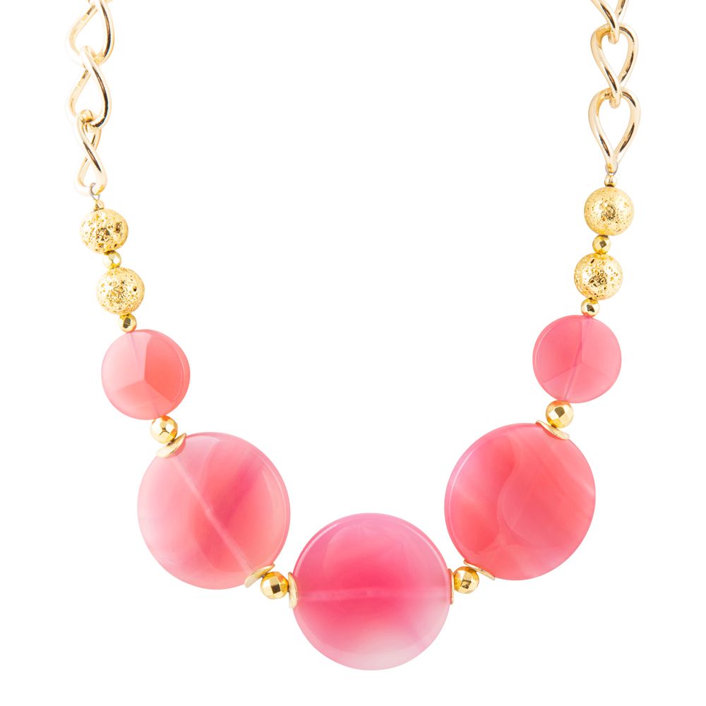 Peony Fuchsia Pink Agate Statement Necklace Barse Jewelry
