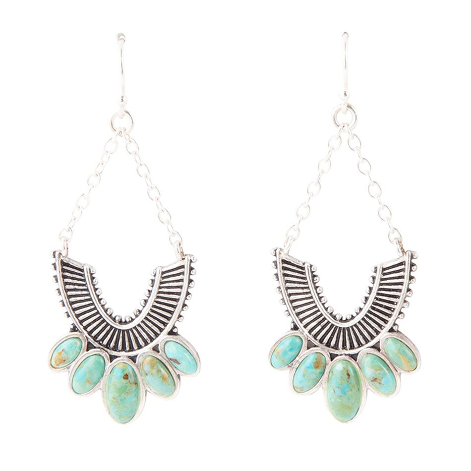 Phantom Turquoise and Sterling Silver Chandelier Earrings Barse Jewelry