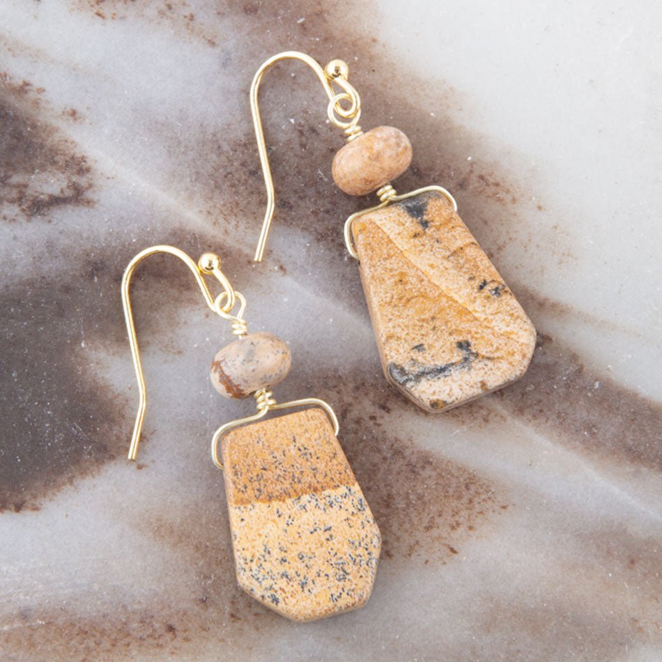 Picture Jasper Slab Earrings Barse Jewelry