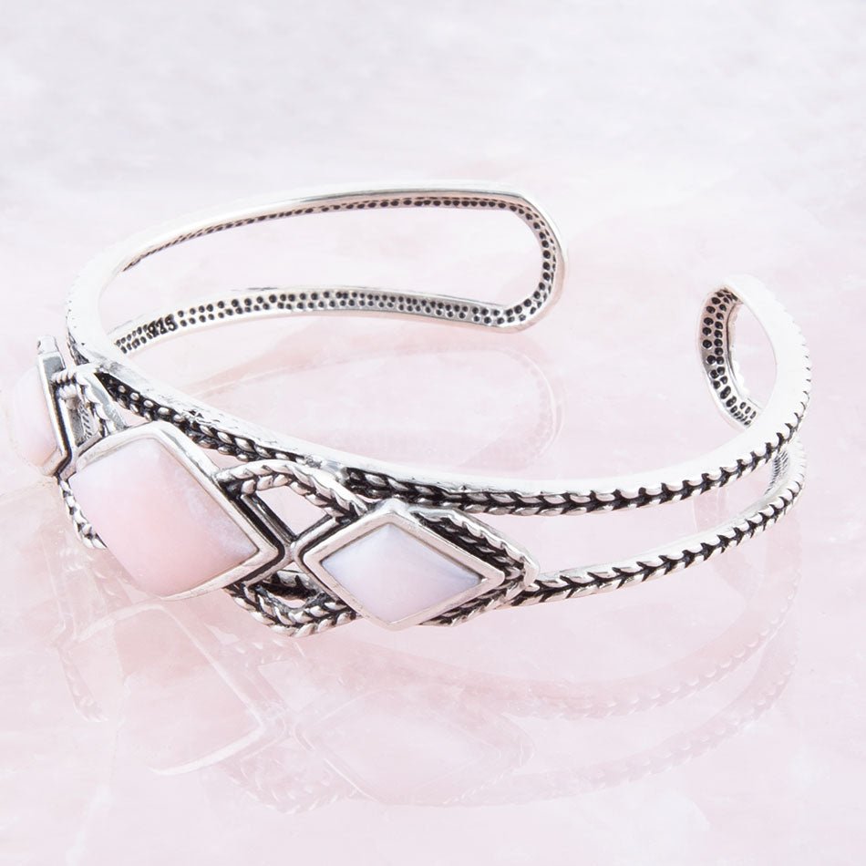 Pink Opal and Sterling Silver Cuff Bracelet Barse Jewelry