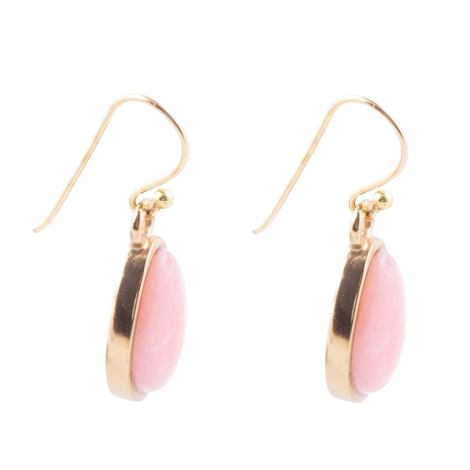 Pink Opal Golden Drop Earrings Barse Jewelry