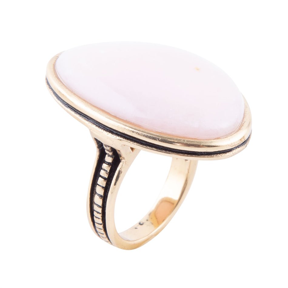 Pink Opal Golden Statement Ring Barse Jewelry