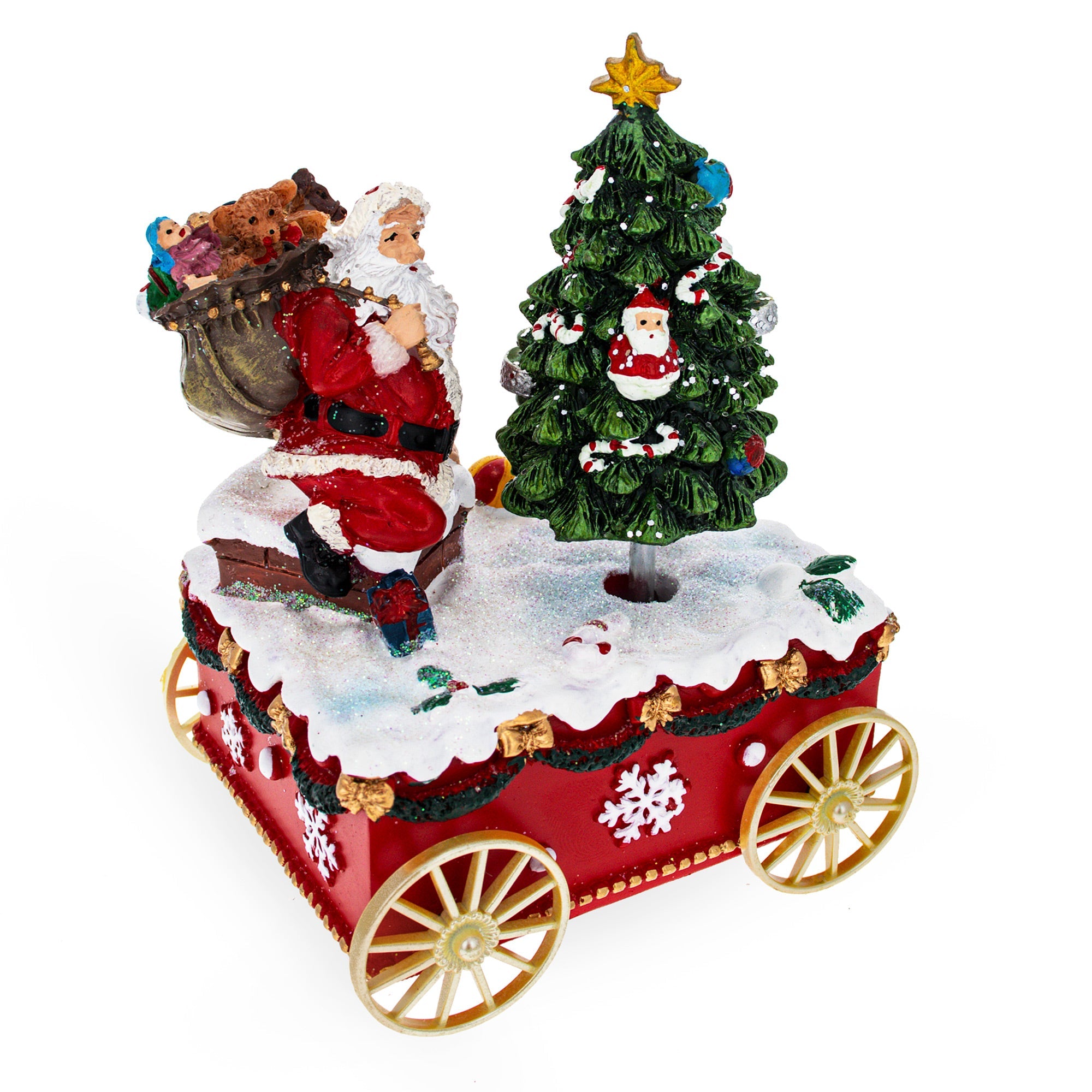 Spinning Christmas Tree Musical Box on Wheels BestPysanky