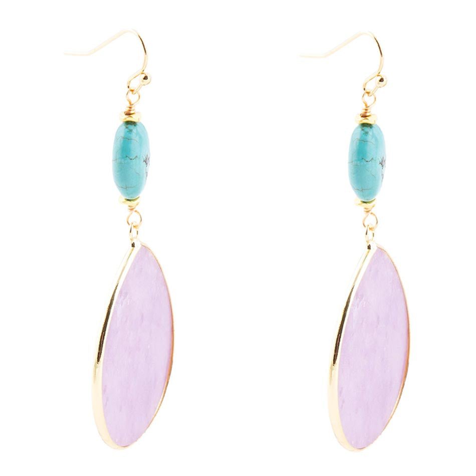 Purple Amethyst Tear Golden Drop Earrings Barse Jewelry