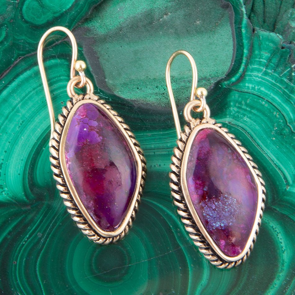 Purple Turquoise Boulder Statement Earrings Barse Jewelry