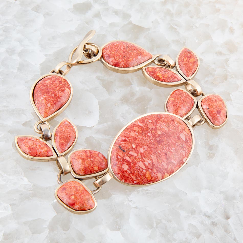 Revival Orange Sponge Coral Bracelet Barse Jewelry