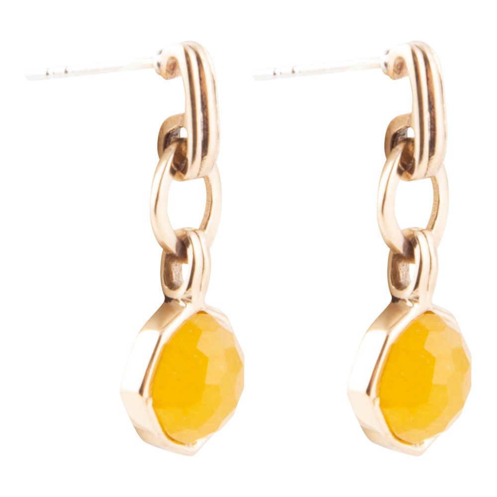 River Rocks Yellow Quartz and Golden Bronze Earrings Barse Jewelry
