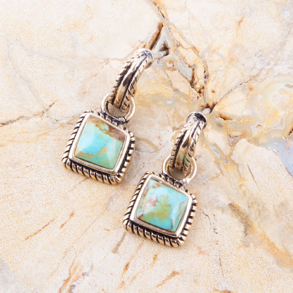 Roped Around Turquoise and Bronze Earrings Barse Jewelry