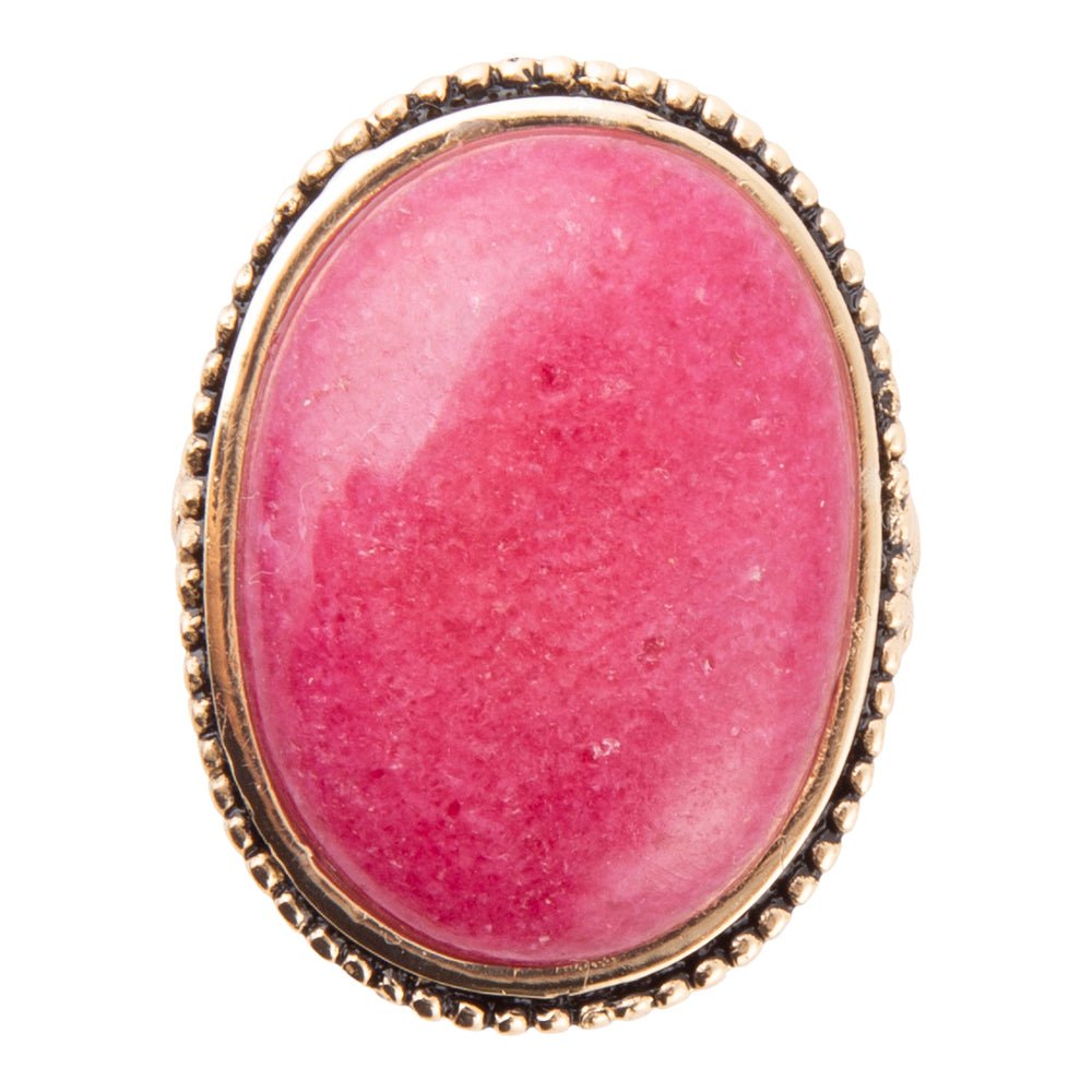 Rosie Pink Rhodonite and Golden Bronze Ring Barse Jewelry