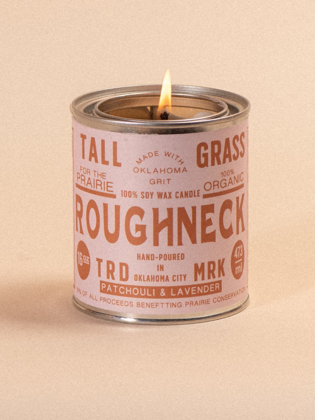 Roughneck: Patchouli + Lavender Soy Wax Candle Tallgrass Supply
