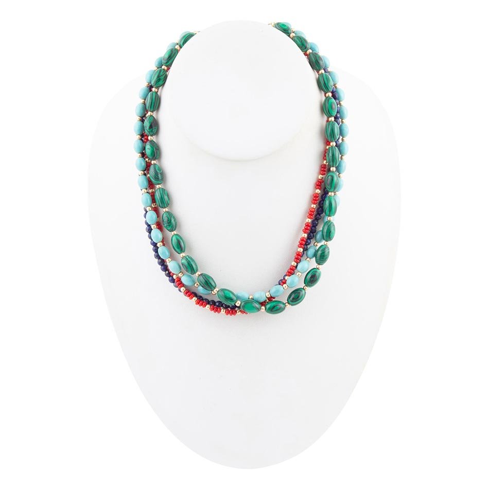 Scarsdale Multi Stone Colorful Statement Necklace Barse Jewelry