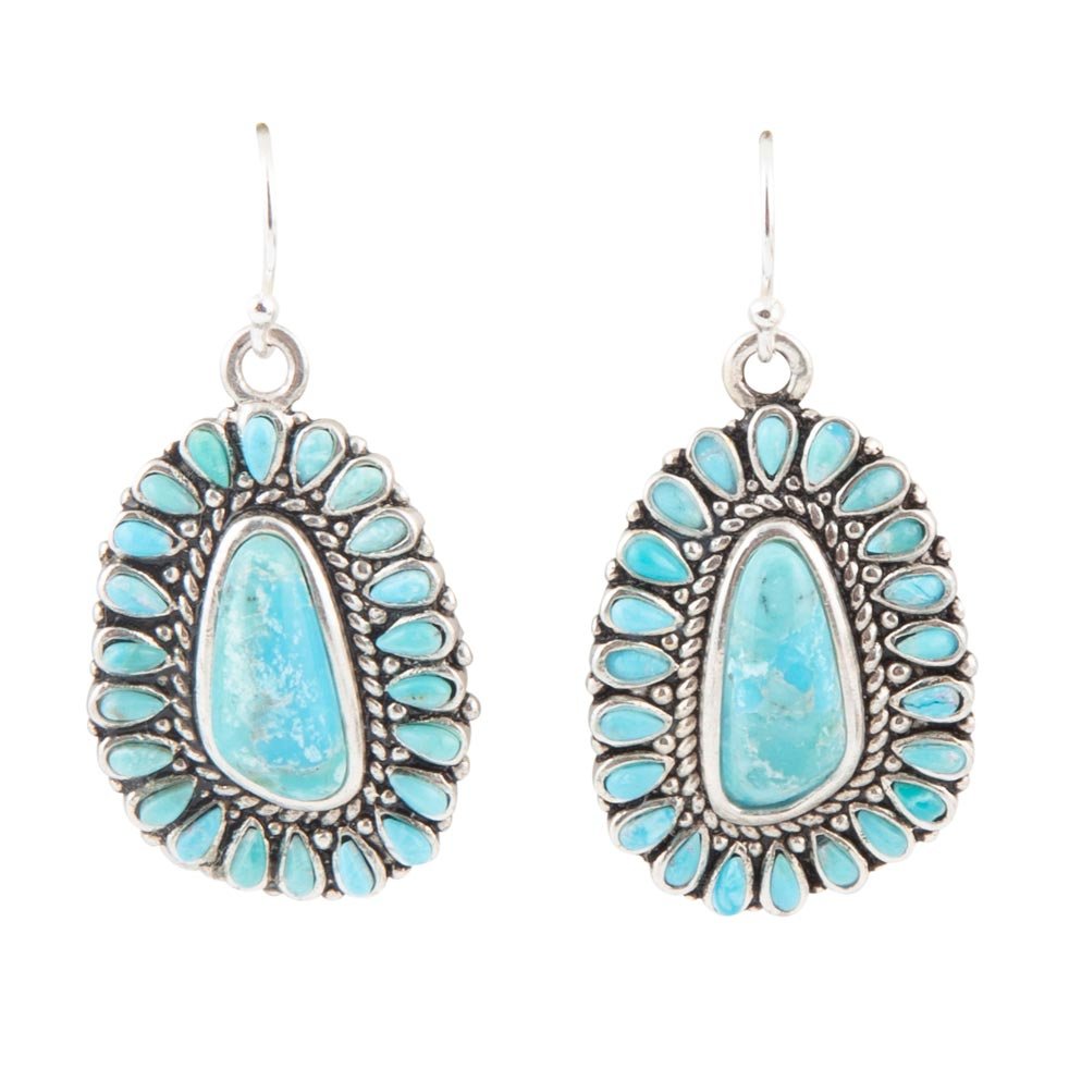 Sedona Blue Turquoise and Sterling Silver Earrings Barse Jewelry