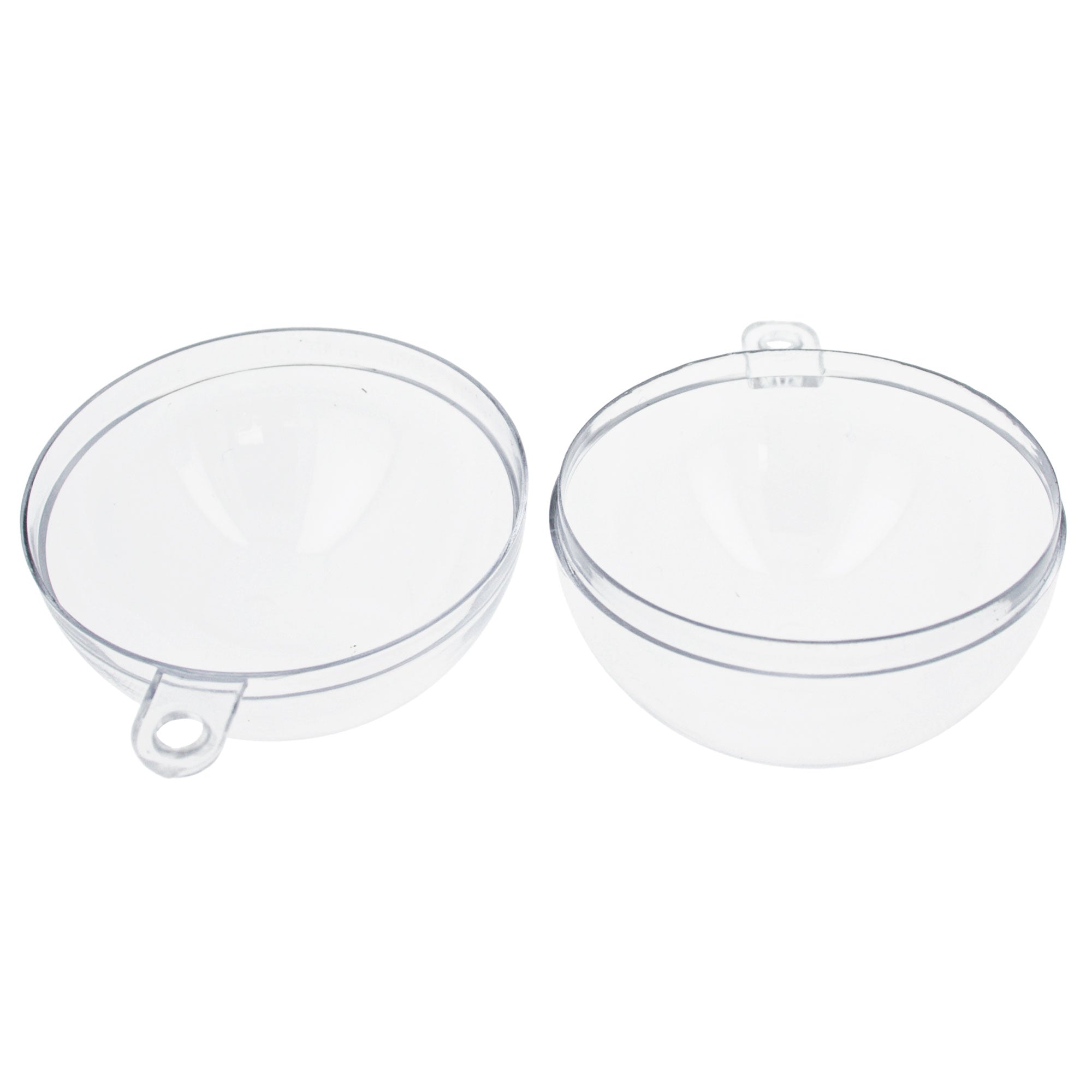 Set of 6 Mini Clear Plastic Ball Ornaments 1.92 Inches (49 mm)