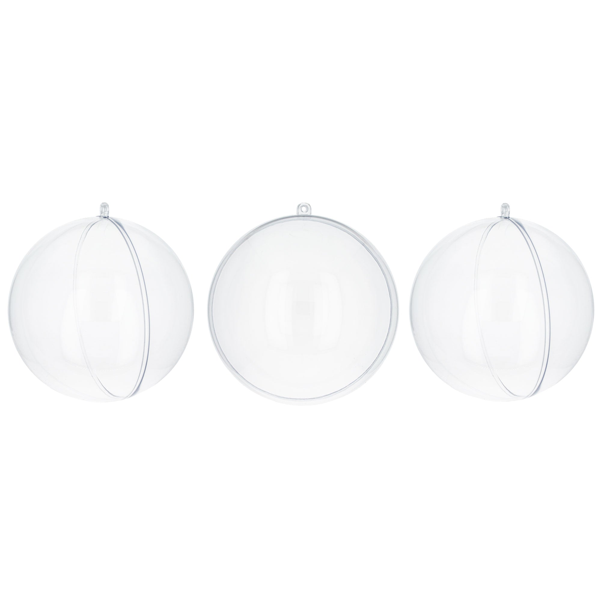 Set of 3 Clear Plastic Ball Ornaments 2.7 Inches (69 mm)