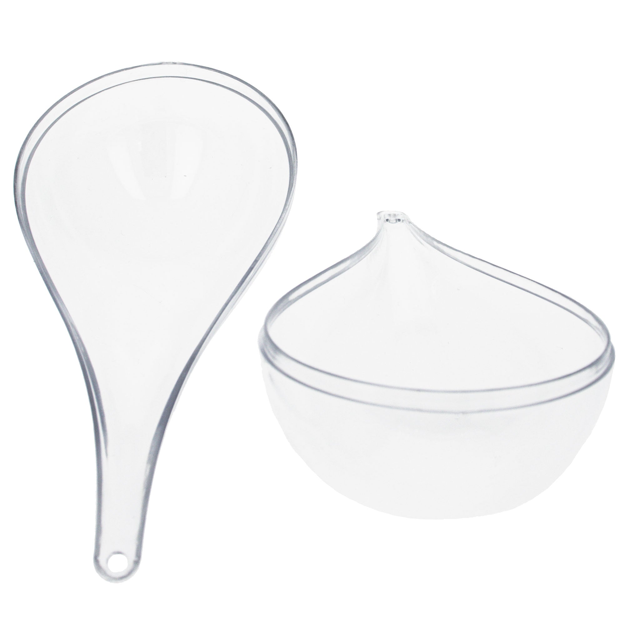 Set of 3 Clear Plastic Waterdrop Ornaments 4.3 Inches (109 mm)