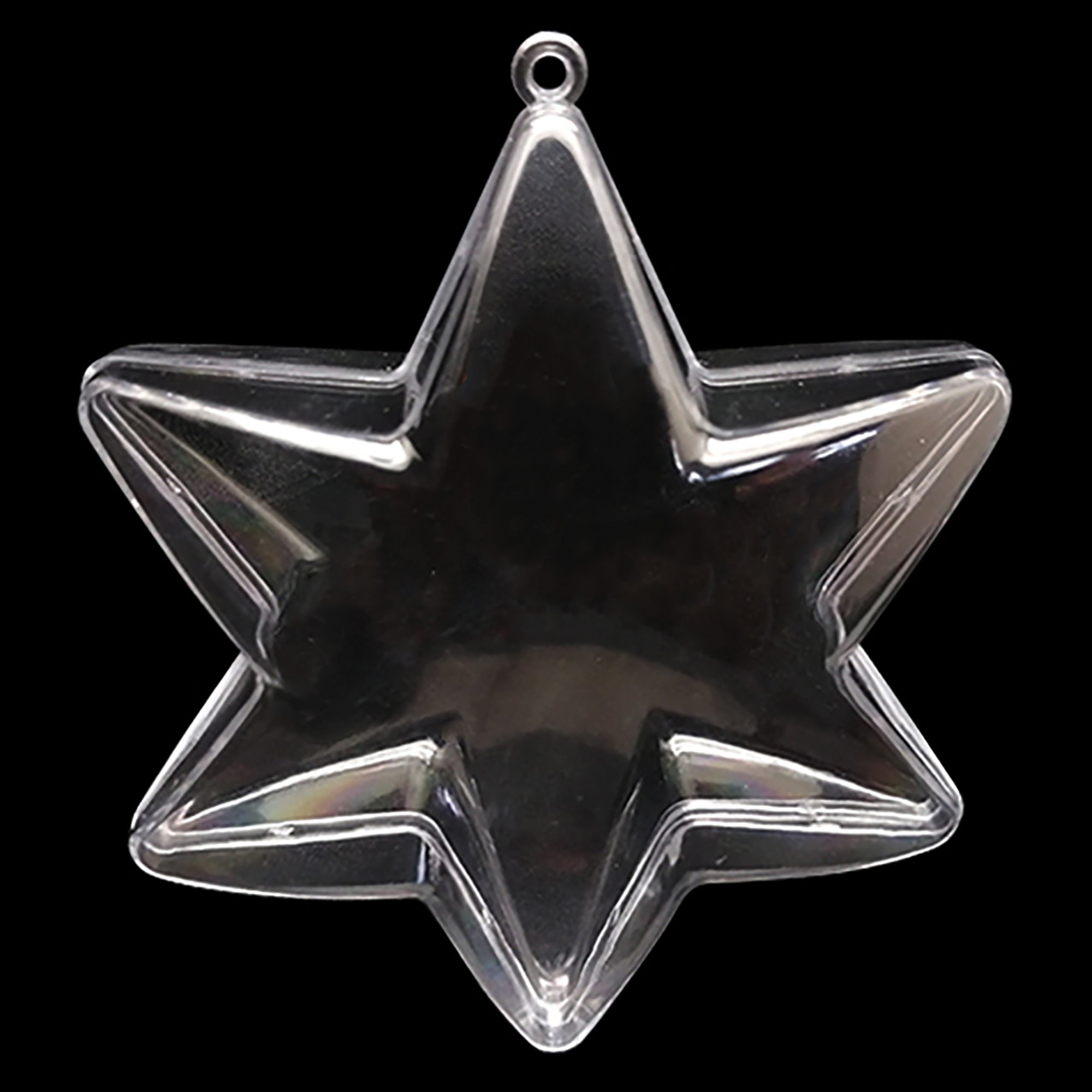 Set of 3 Clear Plastic Hexagon Ornaments 4 Inches