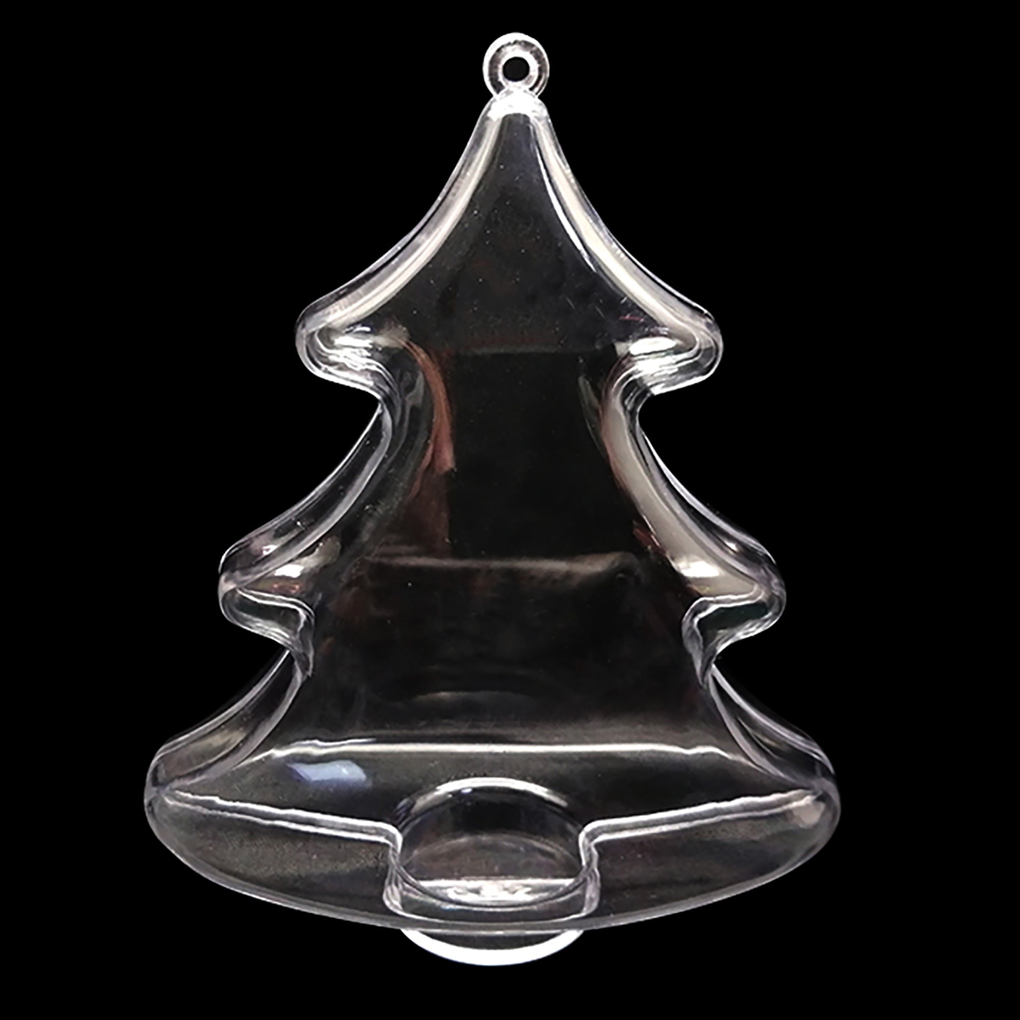 Set of 3 Clear Plastic Christmas Tree Shape Ornaments 4.35 Inches BestPysanky