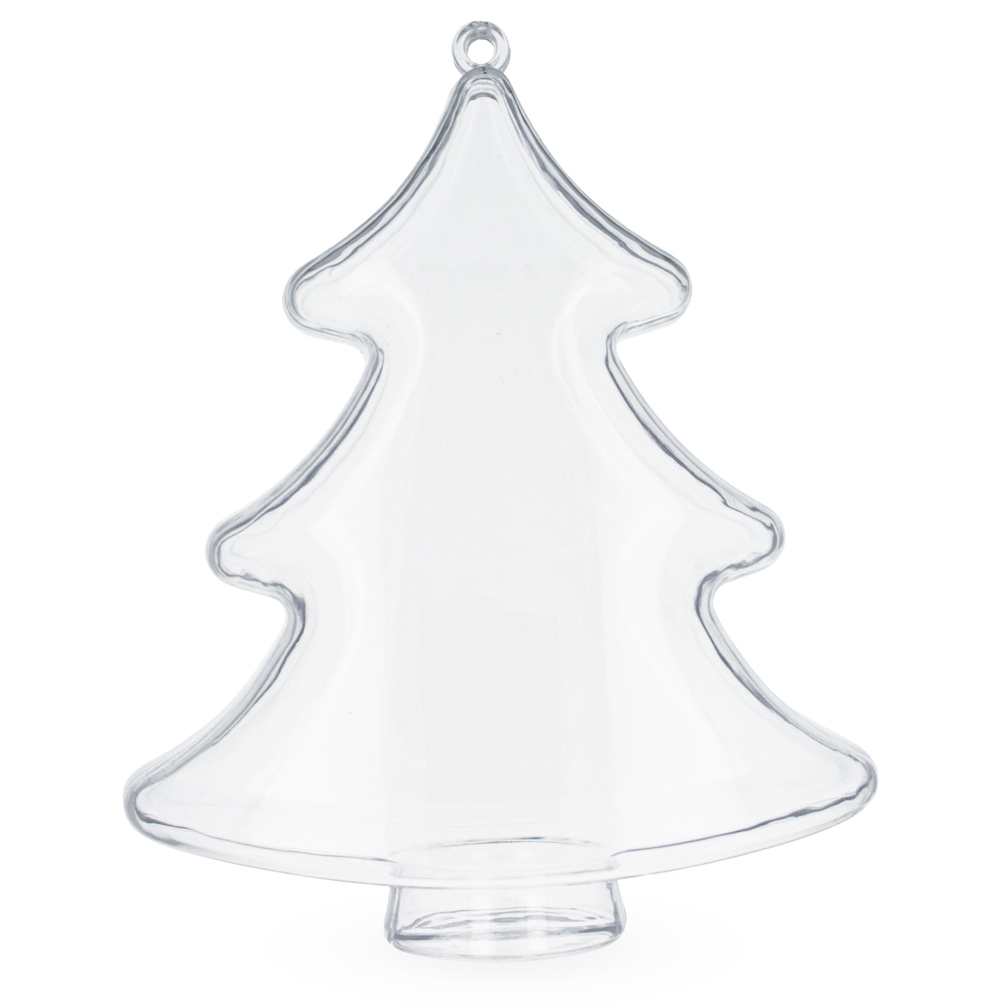 Set of 3 Clear Plastic Christmas Tree Shape Ornaments 4.35 Inches BestPysanky