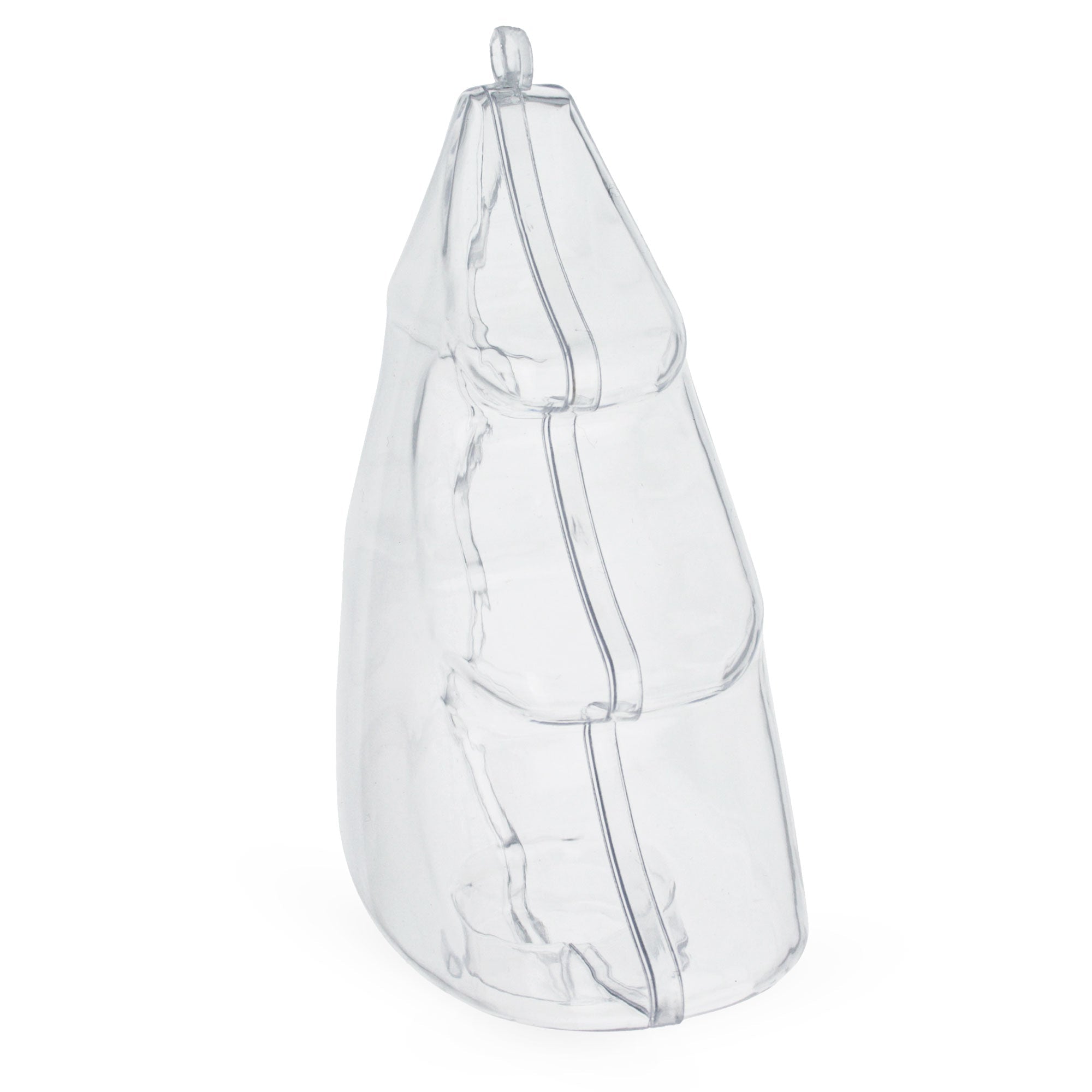 Set of 3 Clear Plastic Christmas Tree Shape Ornaments 4.35 Inches BestPysanky