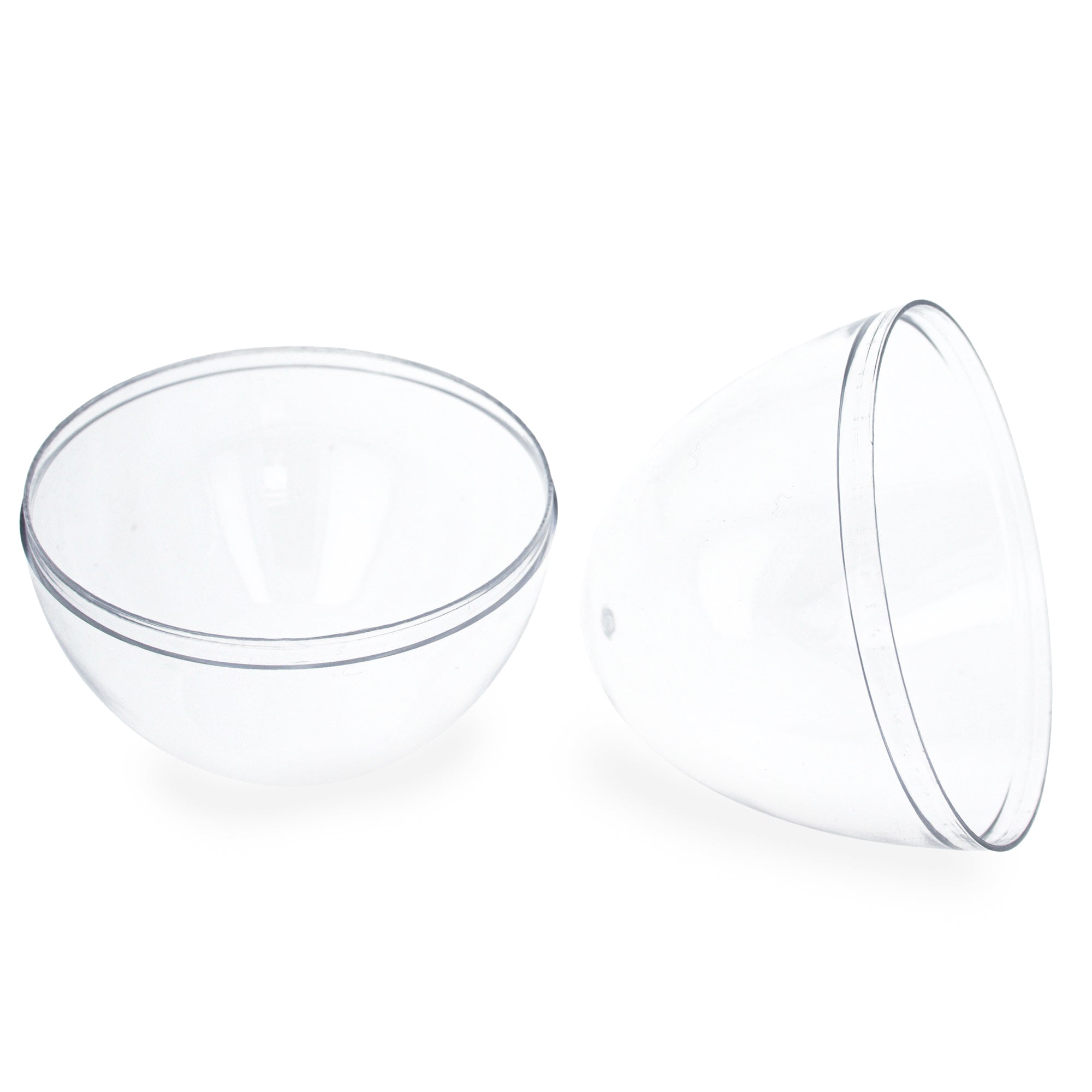 Set of 3 Clear Plastic Standing Egg Ornaments 3.58 Inches (91 mm)