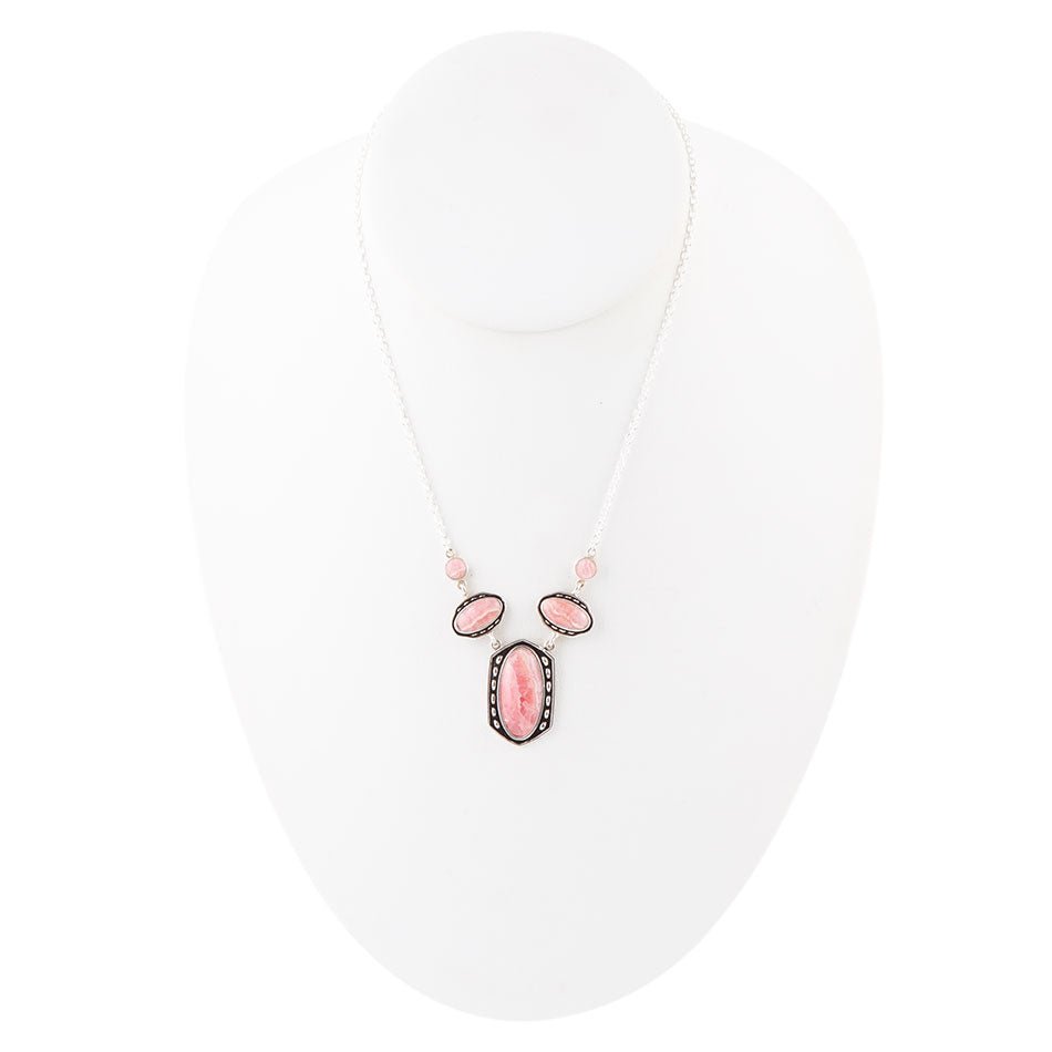 Shielded Pink Rhodonite and Sterling Silver Necklace Barse Jewelry
