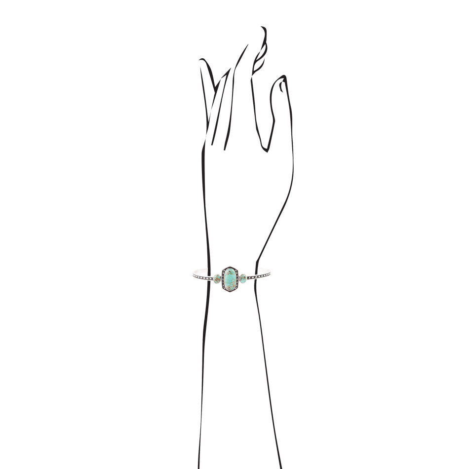 Shielded Blue Turquoise and Sterling Silver Cuff Bracelet Barse Jewelry